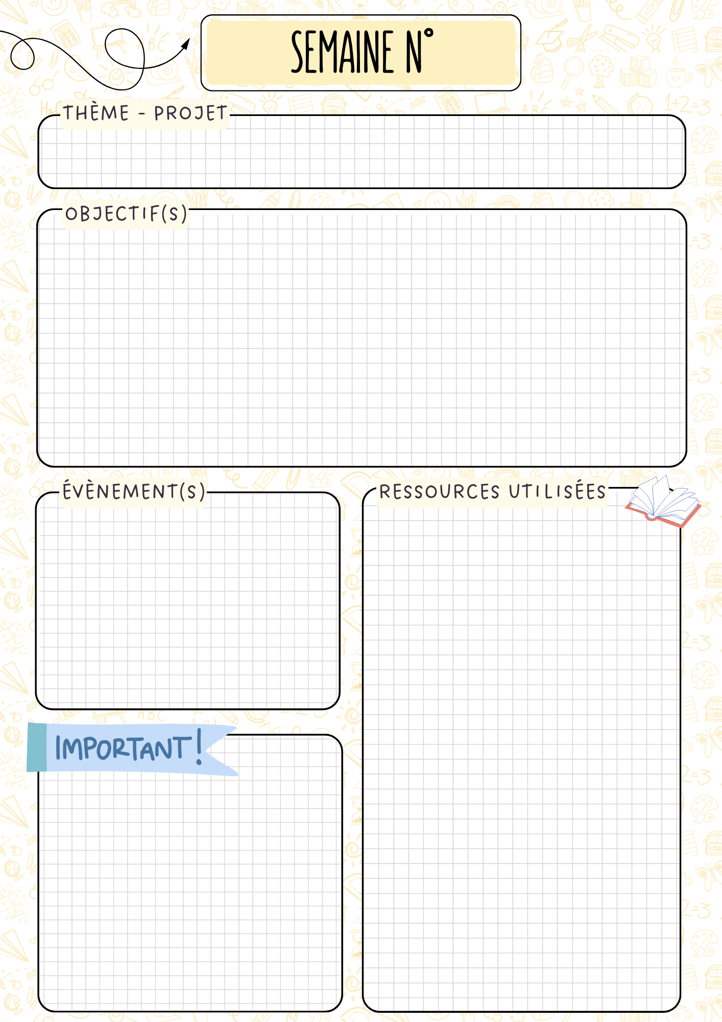 Modèle semaine photocopiable