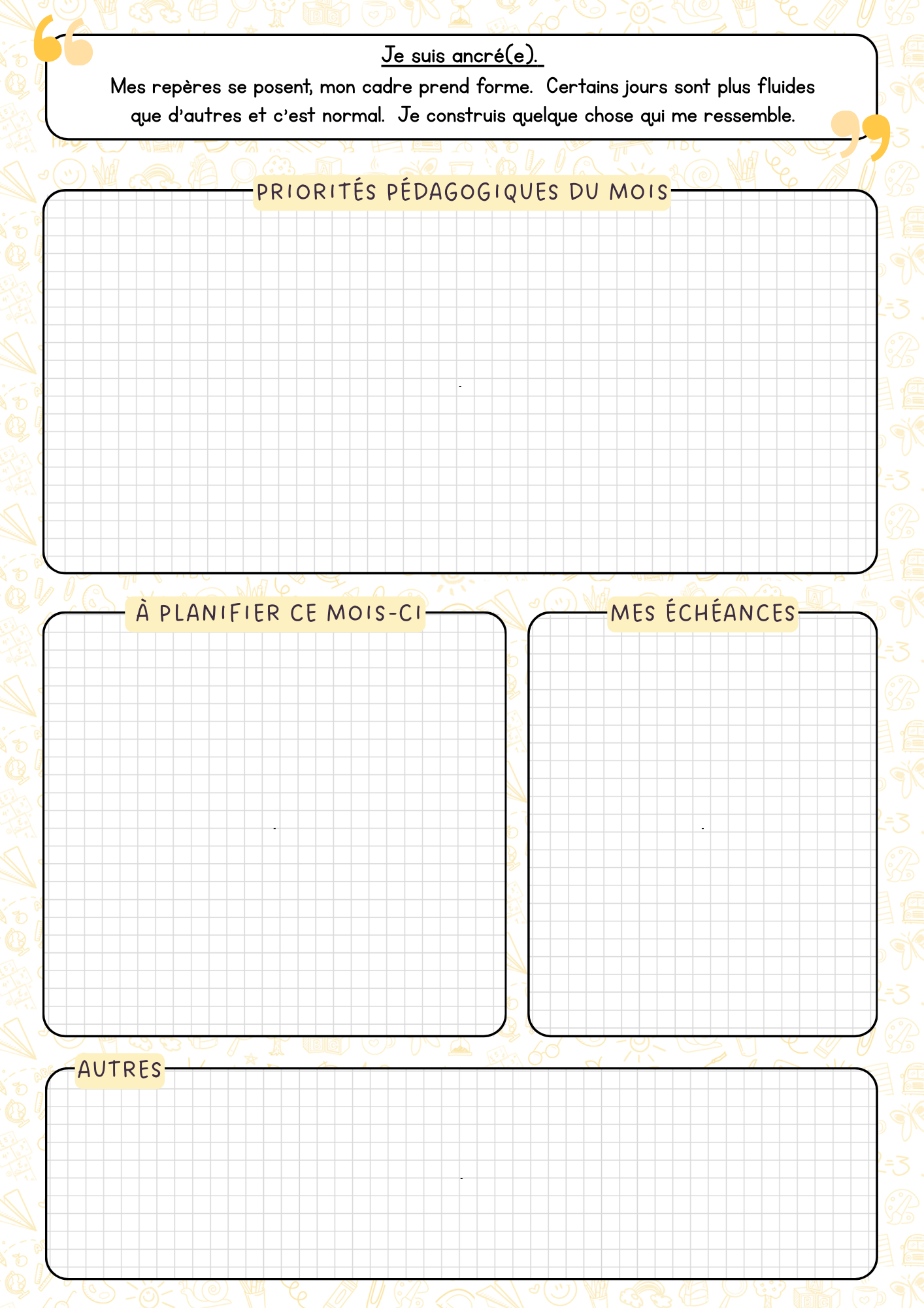 Intercalaire avec phrase du mois