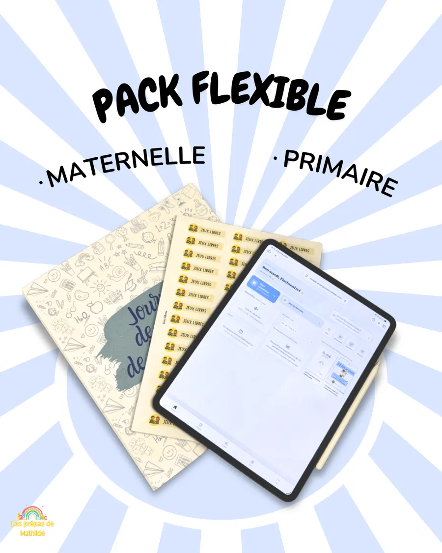 Pack Flexible : la farde compl&egrave;te, les stickers et l'agenda num&eacute;rique