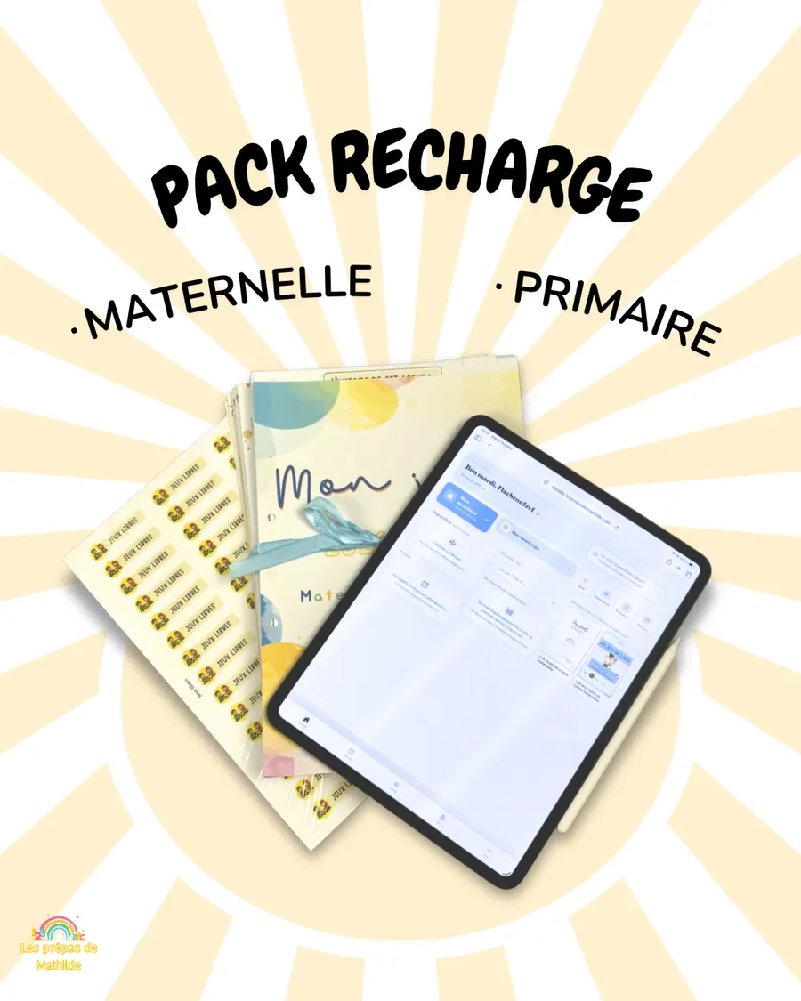 Pack Recharge : le bloc seul, les stickers et l'agenda num&eacute;rique